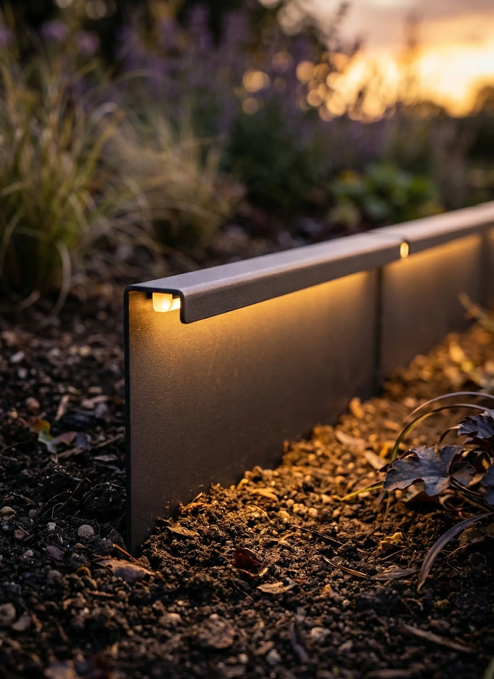 Close-up of the Ridgeline showing press brake flange and LED glow